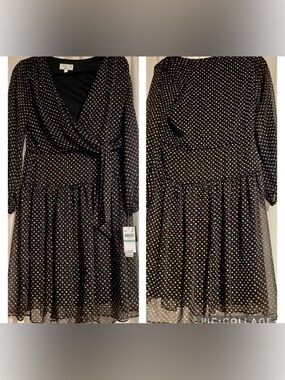 NWT Signature by Robbie Bee Multicolor Polka Dot Dress— Size 8